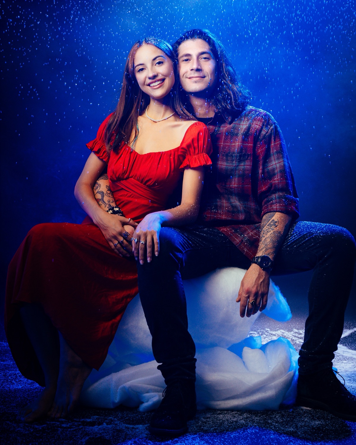 Studio couples portrait with a holiday concept at Look Gross Studio, Long Beach