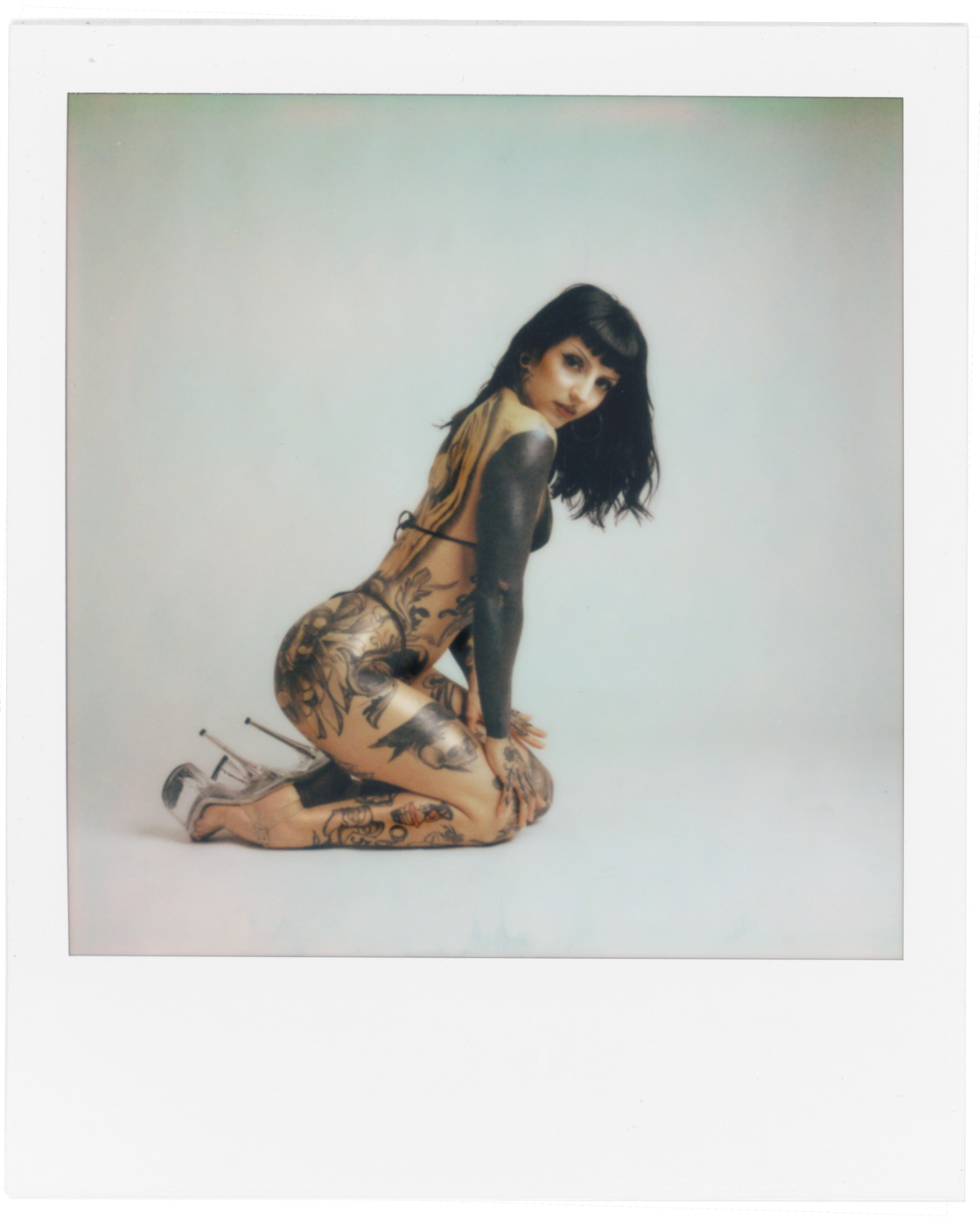 Boudoir portrait shot on Polaroid I-2 instant film with studio strobes at Look Gross Studio, Long Beach