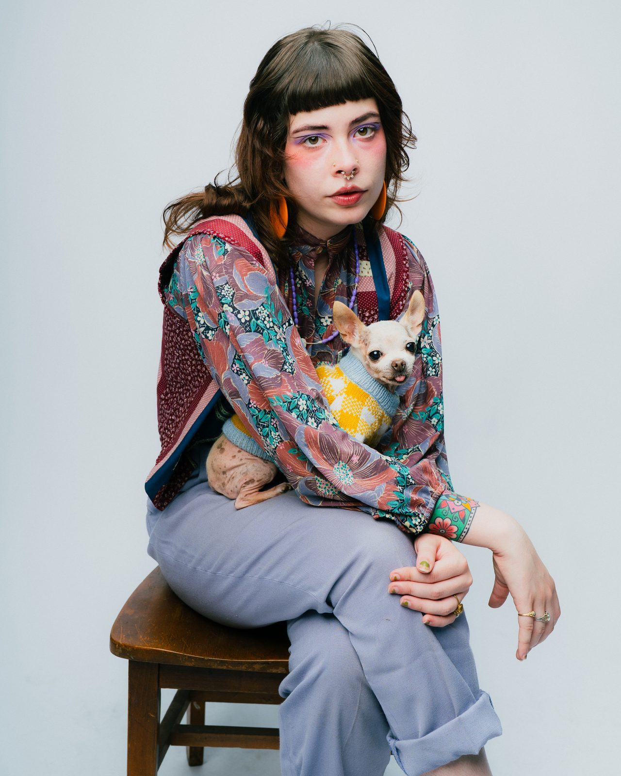 Editorial portrait with pet — Look Gross Studio