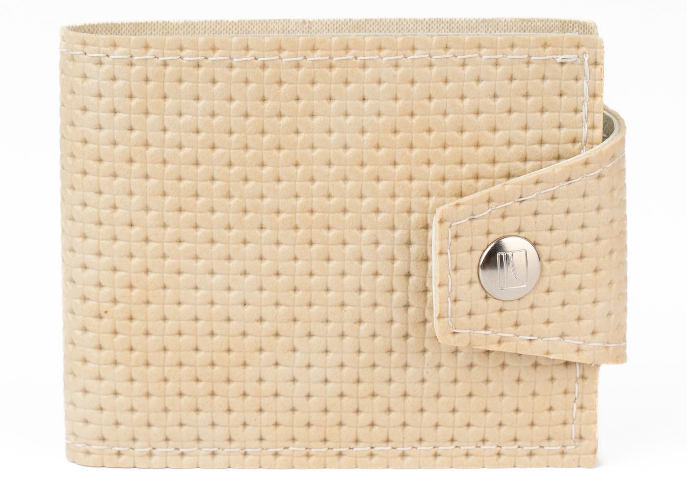 Cream perforated billfold wallet